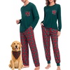 image:imageSWOMOG Adult Christmas Pajamas Buffalo Plaid Pajama Pants with Pockets Long Sleeve Tops for Couples amp FamilyEmerald Green