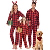 image:imageSWOMOG Family Matching Pajamas Set Christmas Plaid Pajamas for Men Women Long Sleeve Sleepwear Pjs Set
