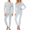 image:imageSWOMOG Women amp Men Thermal Underwear Sets Ultra Soft Long Johns Base Layer Fleece Lined Warm Top amp Bottom for Cold Weather Gray