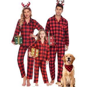 image:imageSWOMOG Family Matching Pajamas Set Christmas Plaid Pajamas for Men Women Long Sleeve Sleepwear Pjs Set