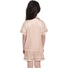 image:imageSWOMOG Kids Satin Pajamas Sets Girls Boys ButtonDown Pjs Short Sleeve Silk Nightwear 2 Piece Lounge Sets Champagne