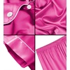 image:imageSWOMOG Kids Satin Pajamas Sets Girls Boys ButtonDown Pjs Short Sleeve Silk Nightwear 2 Piece Lounge Sets Rose Red