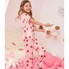 image:imageSWOMOG Kids Silk Pajamas 3 Piece Girls Boys Satin Pajamas Set ButtonDown PJs Set Soft Loungewear Short Sleeve Sleepwear