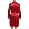 image:imageSWOMOG Mens Satin Robe Silky Kimono Bathrobe with Shorts Set Lightweight Soft Loungewear NightwearRed Stripes