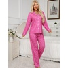 image:imageSWOMOG Womens Pajamas Set Long Sleeve Sleepwear Button Down Nightwear Soft Cotton Pj Lounge Sets