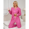 image:imageSWOMOG Womens Pajamas Set Long Sleeve Sleepwear Button Down Nightwear Soft Cotton Pj Lounge Sets