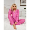 image:imageSWOMOG Womens Pajamas Set Long Sleeve Sleepwear Button Down Nightwear Soft Cotton Pj Lounge Sets