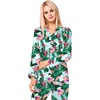 image:imageSWOMOG Womens Silk Satin Pajamas Set Long Sleeve Button Down Sleepwear 2 Piece Lounge Set Pj Set XS3XL Tropical Floral Print Large