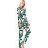 image:imageSWOMOG Womens Silk Satin Pajamas Set Long Sleeve Button Down Sleepwear 2 Piece Lounge Set Pj Set XS3XL Tropical Floral Print Large