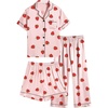 image:imageSWOMOG Kids Silk Pajamas 3 Piece Girls Boys Satin Pajamas Set ButtonDown PJs Set Soft Loungewear Short Sleeve Sleepwear