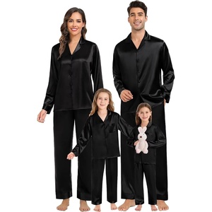 image:imageSWOMOG Pajamas Sets Silk Long Sleeve Sleepwear Soft Button Down Loungewear Pjs Set Black