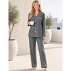 image:imageSWOMOG 100 Cotton Women Pajamas Set Long Sleeve Sleepwear 2 PCS Loungewear Set Button Down Pjs Set with PocketsBlack White Plaid