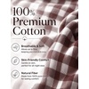 image:imageSWOMOG 100 Cotton Women Pajamas Set Long Sleeve Sleepwear 2 PCS Loungewear Set Button Down Pjs Set with PocketsBrown White Plaid
