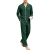 image:imageSWOMOG Mens 100 Cotton Pajama Set Pjs Long Sleeve Sleepwear with PocketsGreen