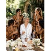 image:imageSWOMOG Womens Silk Satin Pajamas Set Long Sleeve Button Down Sleepwear 2 Piece Lounge Set Pj Set XS3XLKhaki