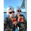 image:imageSWOMOG Womens Silk Satin Pajamas Set Long Sleeve Button Down Sleepwear 2 Piece Lounge Set Pj Set XS3XLStriped in Black