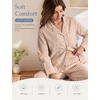 image:imageSWOMOG 100 Cotton Pajama Set for Women 2 PCS Long Sleeve Plaid Pjs Set Button Down Sleepwear with Pants