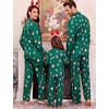 image:imageSWOMOG Family Christmas Pajamas Set Party Holiday Sleepwear Long Sleeve ButtonDown Loungewear SetGreen With Santa Claus
