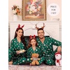 image:imageSWOMOG Family Christmas Pajamas Set Party Holiday Sleepwear Long Sleeve ButtonDown Loungewear SetGreen With Santa Claus