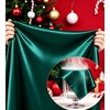 image:imageSWOMOG Family Matching Pajamas Sets Long Sleeve ButtonDown Sleepwear Satin TwoPieces Loungewear PJs SetsDeep Green