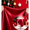 image:imageSWOMOG Family Matching Pajamas Sets Long Sleeve ButtonDown Sleepwear Satin TwoPieces Loungewear PJs SetsRed