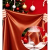 image:imageSWOMOG Family Matching Pajamas Sets Long Sleeve ButtonDown Sleepwear Satin TwoPieces Loungewear PJs SetsRust Brown