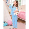 image:imageSWOMOG Kids Satin Pajamas Sets Girls Boys ButtonDown Pjs Short Sleeve Silk Nightwear 2 Piece Lounge SetsLong Sleeveblue Champagne