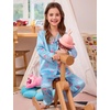 image:imageSWOMOG Kids Satin Pajamas Sets Girls Boys ButtonDown Pjs Short Sleeve Silk Nightwear 2 Piece Lounge SetsLong Sleeveblue Champagne