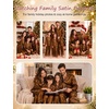 image:imageSWOMOG Matching Family Pajamas Set Women amp Men Silk Satin Pjs 2 Pcs Long Sleeve Button Down Sleepwear with 2 PocketsDeep Brick Red