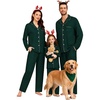 image:imageSWOMOG Family Christmas Pajamas Set Party Holiday Sleepwear Long Sleeve ButtonDown Loungewear SetGreen
