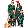 image:imageSWOMOG Matching Family Christmas Pajamas Set Long Sleeve Festival Party Pj Set ButtonDown SleepwearChristmas Green