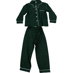 image:imageSWOMOG Matching Button Down Family Pajama Set Long Sleeve Kids Christmas Pajama Green