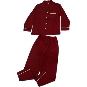 image:imageSWOMOG Matching Button Down Family Pajama Set Long Sleeve Kids Christmas Pajama Wine Red
