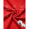 image:imageSWOMOG Womens 100 Cotton Pajamas Soft Short Sleeve Lounge Set 2 Piece Button Down Sleepwear with PocketsRed