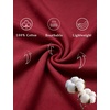 image:imageSWOMOG Womens 100 Cotton Pajamas Soft Short Sleeve Lounge Set 2 Piece Button Down Sleepwear with PocketsWine Red