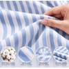 image:imageSWOMOG 100 Cotton Pajama Sets for Women Long Sleeve Button Down Plaid Sleep Set 2 Pcs Striped Loungewear with PocketsBlue Striped