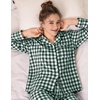 image:imageSWOMOG 100 Cotton Pajama Sets for Women Long Sleeve Button Down Plaid Sleep Set 2 Pcs Striped Loungewear with PocketsDark Green Plaid