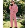 image:imageSWOMOG 100 Cotton Pajama Sets for Women Long Sleeve Button Down Plaid Sleep Set 2 Pcs Striped Loungewear with PocketsRed Striped