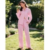 image:imageSWOMOG 100 Cotton Pajama Sets for Women Long Sleeve Button Down Plaid Sleep Set 2 Pcs Striped Loungewear with PocketsWhite Pink Striped