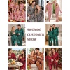 image:imageSWOMOG Couples Satin Pajama Set Long Sleeve Sleepwear Button Down Loungewear Striped Pj Set with PocketsBlack White Stripes