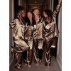 image:imageSWOMOG Womens Satin Pajamas Long Sleeve Sleepwear Silk Soft Button Down Loungewear Pjs Set SXXLLeopard