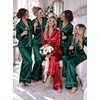 image:imageSWOMOG Womens Satin Pajamas Long Sleeve Sleepwear Silk Soft Button Down Loungewear Pjs Set SXXLRed Striped