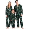 image:imageSWOMOG Matching Family Christmas Pajamas Set Long Sleeve Festival Party Pj Set ButtonDown SleepwearChristmas Green