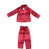 image:imageSWOMOG Kids Satin Matching 2 Pieces Long Sleeve Silk Loungewear Red