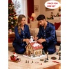 image:imageSWOMOG Couples Silky Satin Pajama Set Long Sleeve Pj Set Button Dwon Loungewear 2 PCS Sleepwear Set