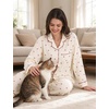 image:imageSWOMOG Pajamas for Women Sets 2 Piece Button Down Printed Pjs Long Sleeve Tops and Pants Sleepwear Cute LoungewearBeige Cherry
