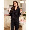 image:imageSWOMOG Pajamas for Women Sets 2 Piece Button Down Printed Pjs Long Sleeve Tops and Pants Sleepwear Cute LoungewearBlack Cherry