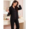 image:imageSWOMOG Pajamas for Women Sets 2 Piece Button Down Printed Pjs Long Sleeve Tops and Pants Sleepwear Cute LoungewearBlack Cherry
