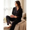 image:imageSWOMOG Pajamas for Women Sets 2 Piece Button Down Printed Pjs Long Sleeve Tops and Pants Sleepwear Cute LoungewearBlack Cherry