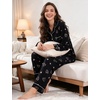 image:imageSWOMOG Pajamas for Women Sets 2 Piece Button Down Printed Pjs Long Sleeve Tops and Pants Sleepwear Cute LoungewearBlack Heart